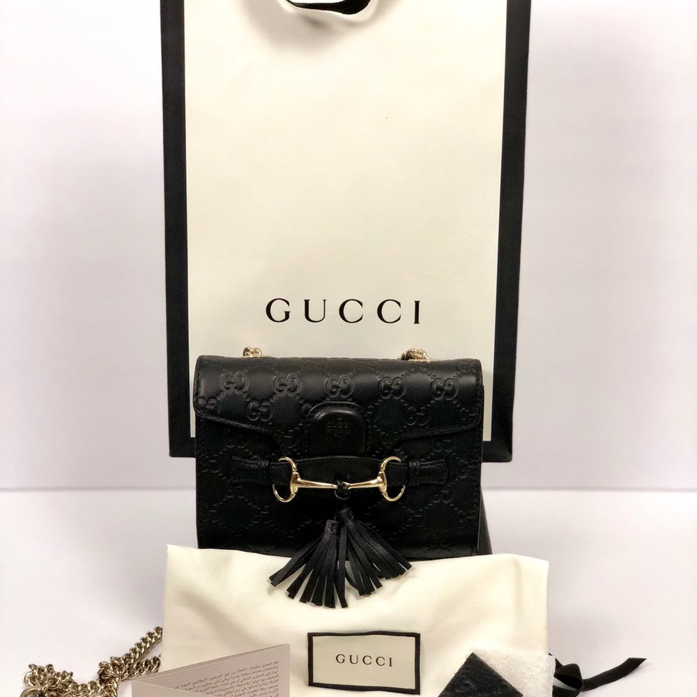 Gucci Guccissima Leather Mini Emily Crossbody